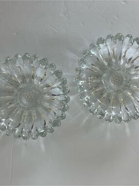 Hazel-Atlas Vintage Sunflower Candle Holders - Set of 2